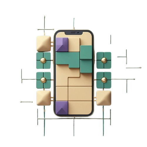 Icon phone case with geometric design on