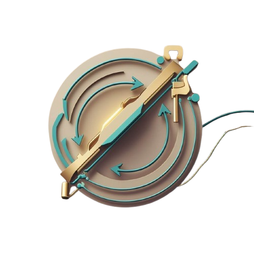 Icon decorative wall art with gold and teal design without background