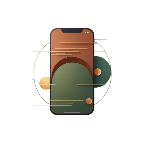 Icon smartphone with abstract design 